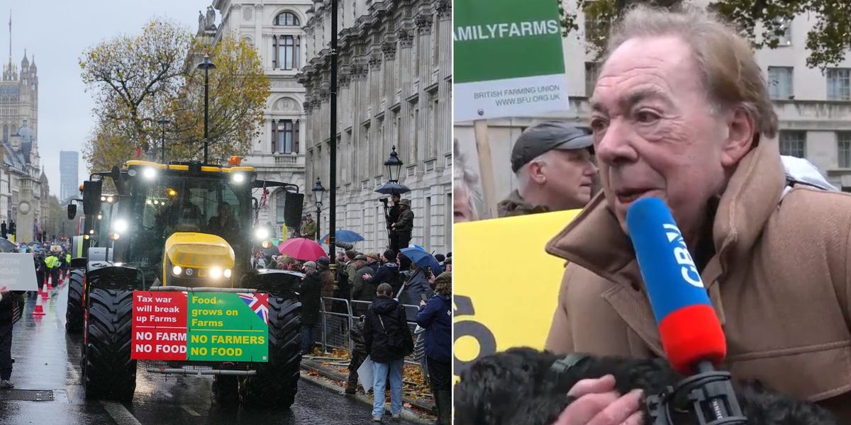 NextImg:‘It’s a myth!’ Andrew Lloyd Webber blasts claim farmers are ‘swimming in cash’ as he joins mass London rally