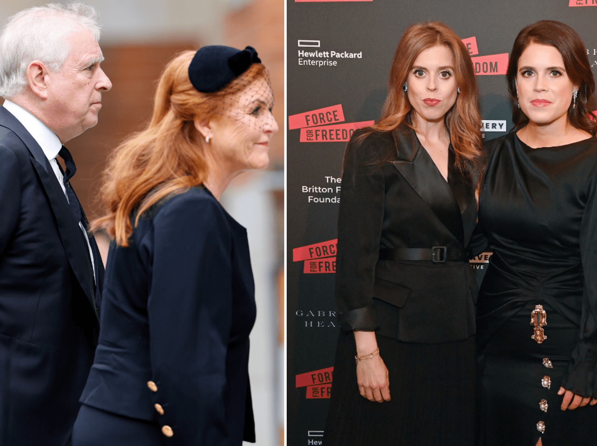 Andrew Mountbatten-Windsor, Fergie, Beatrice and Eugenie