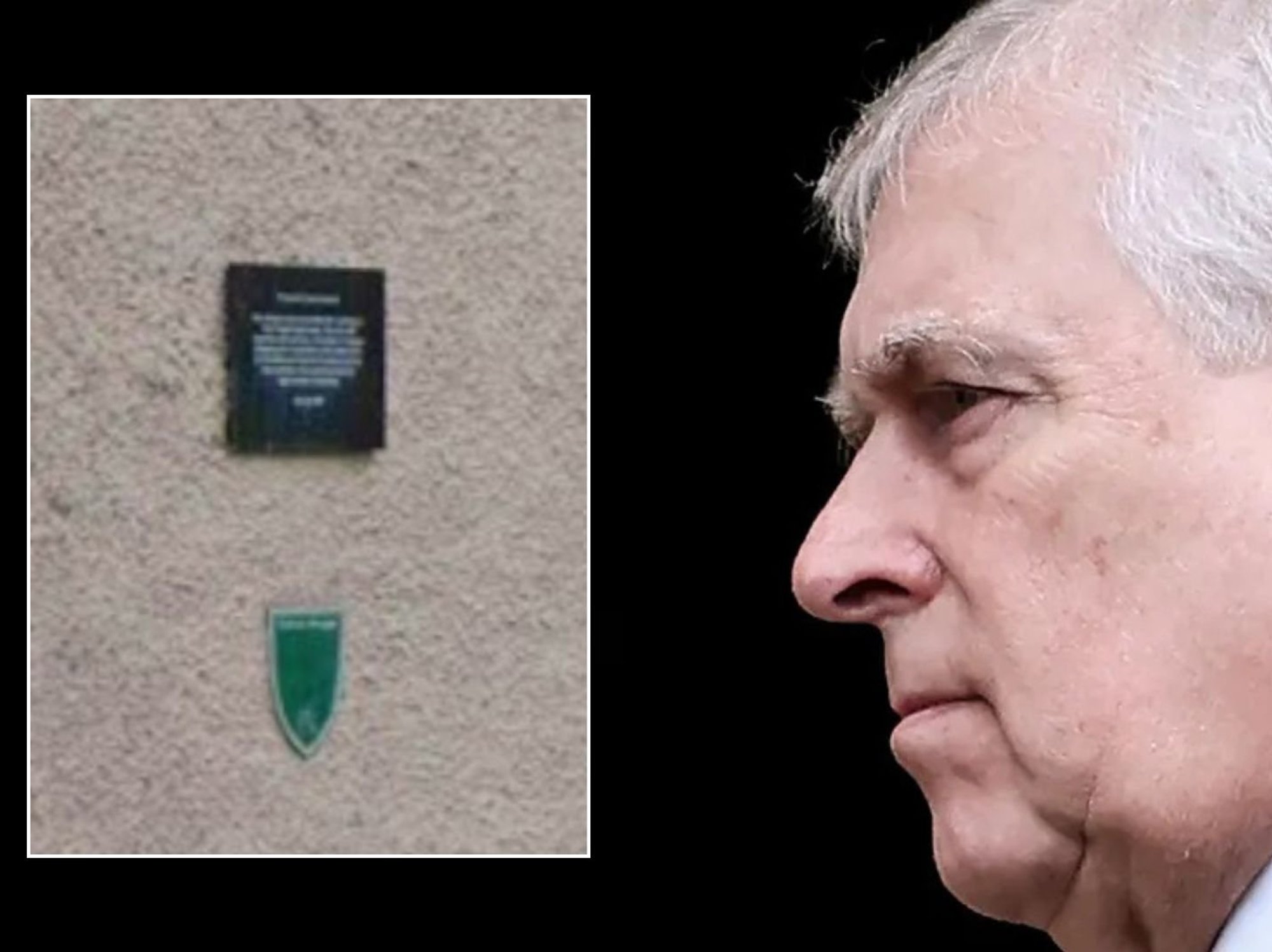 Andrew Mountbatten-Windsor, plaque