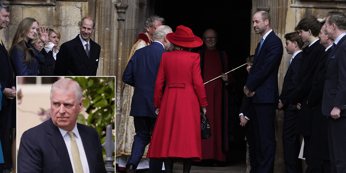 Andrew Mountbatten-Windsor out walking his dogs on Easter weekend as Royal Family gather for Sunday service Andrew Mountbatten-Windsor out walking his dogs on Easter weekend as Royal Family gather for Sunday service