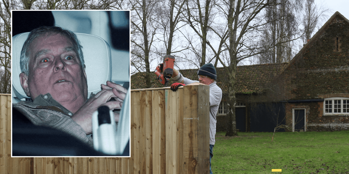 Tourists gather outside Andrew Mountbatten-Windsor’s temporary home Tourists gather outside Andrew Mountbatten-Windsor’s temporary home