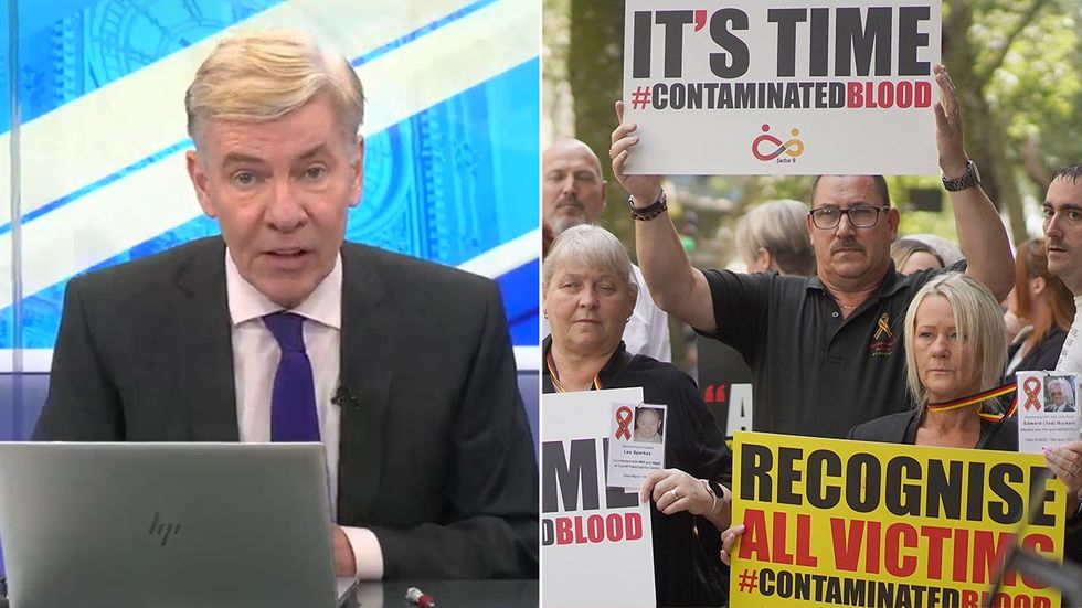 Andrew Pierce and infected blood scandal campaigners
