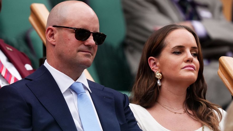Andrew Strauss and Antonia Linnaeus Peat pictured at Wimbledon earlier this year