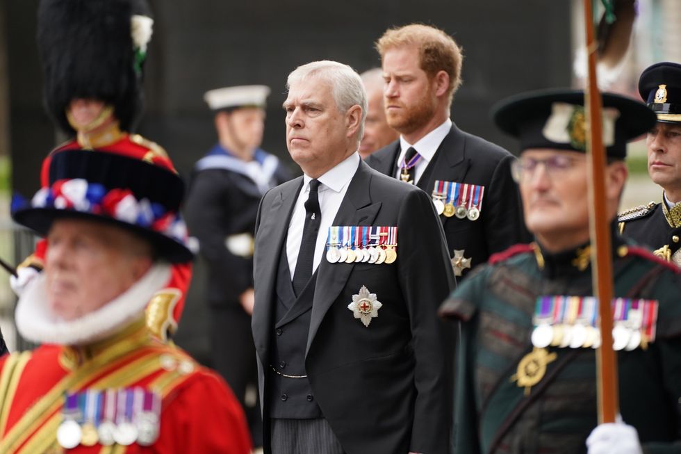 Andrew walked alongside other members of the Royal Family behind the late monarch's coffin