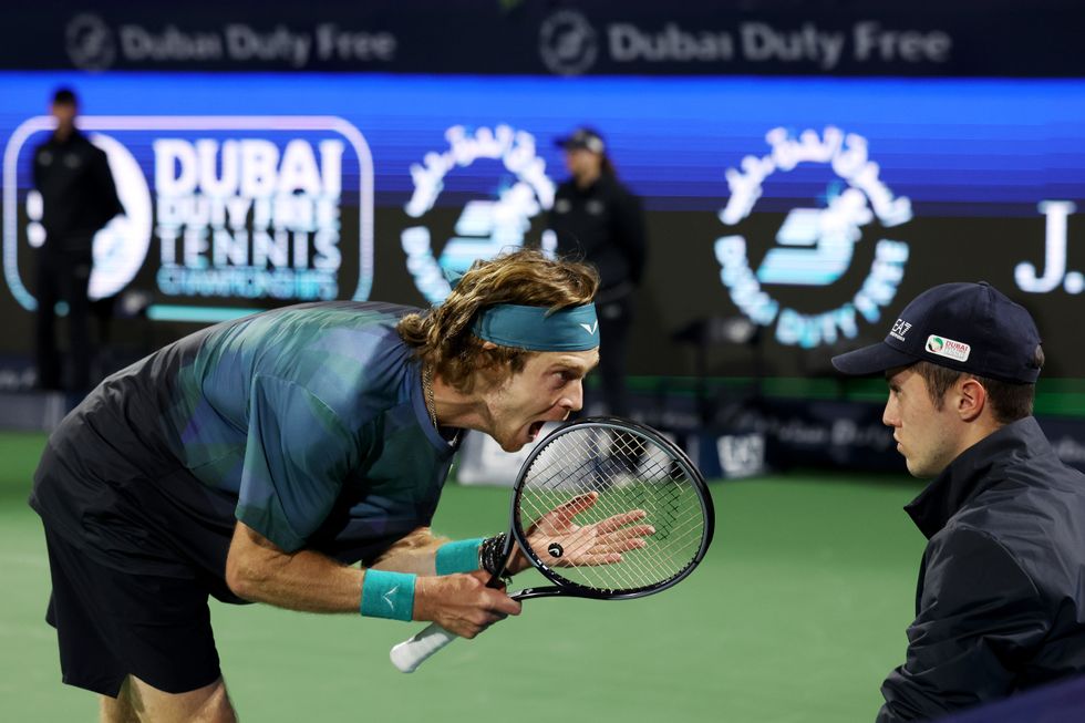 Andrey Rublev complained to the line judge about a missed call
