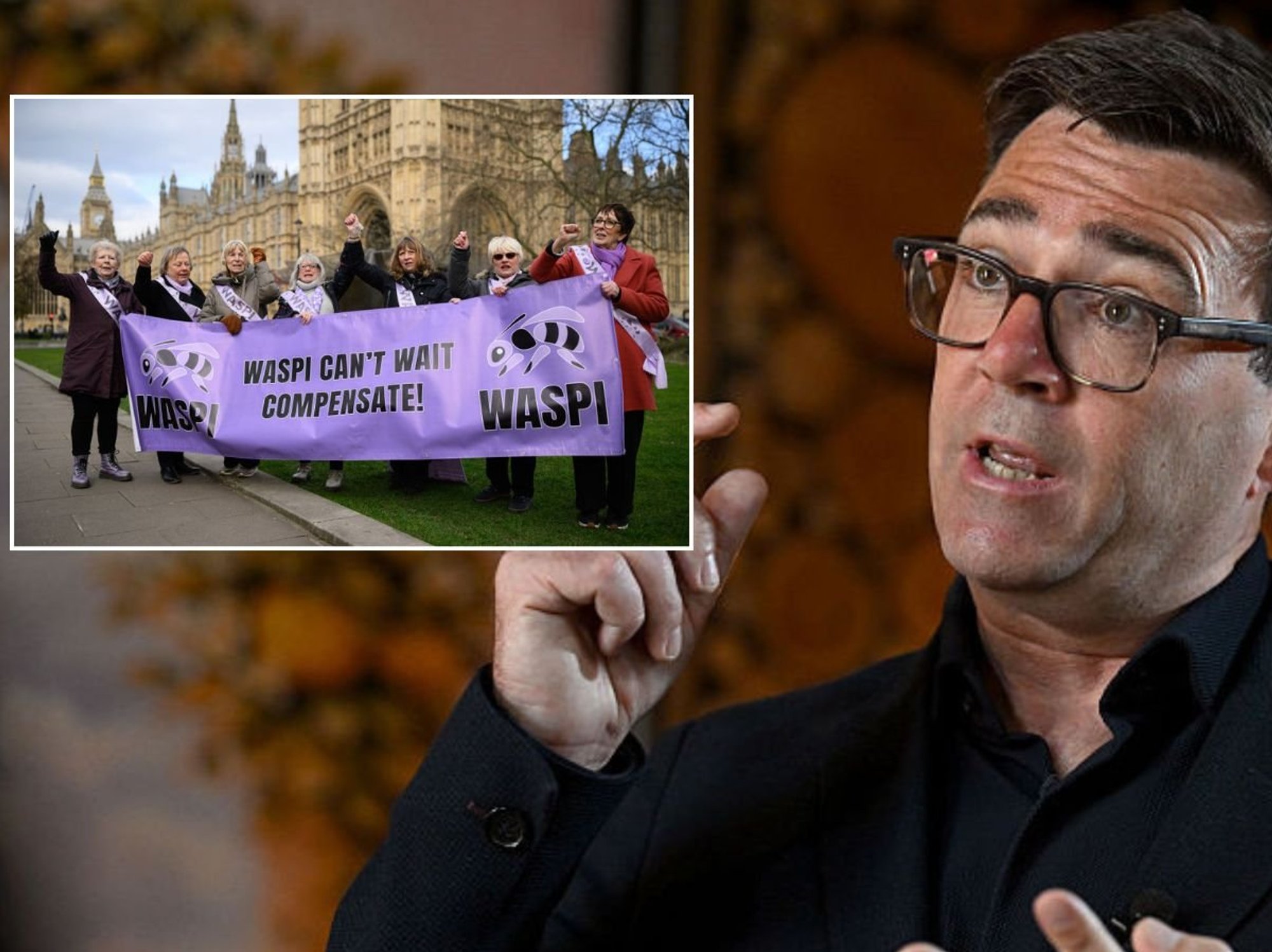 Andy Burnham and Waspi campaign
