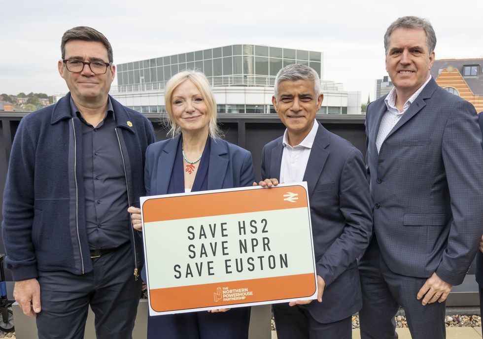 Andy Burnham, Tracy Brabin, Sadiq Khan and Steve Rotheram campaign to save HS2 in Leeds