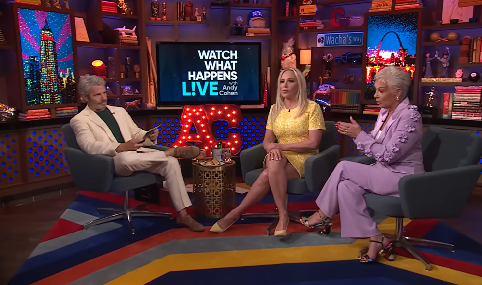Andy Cohen and Denise Welch
