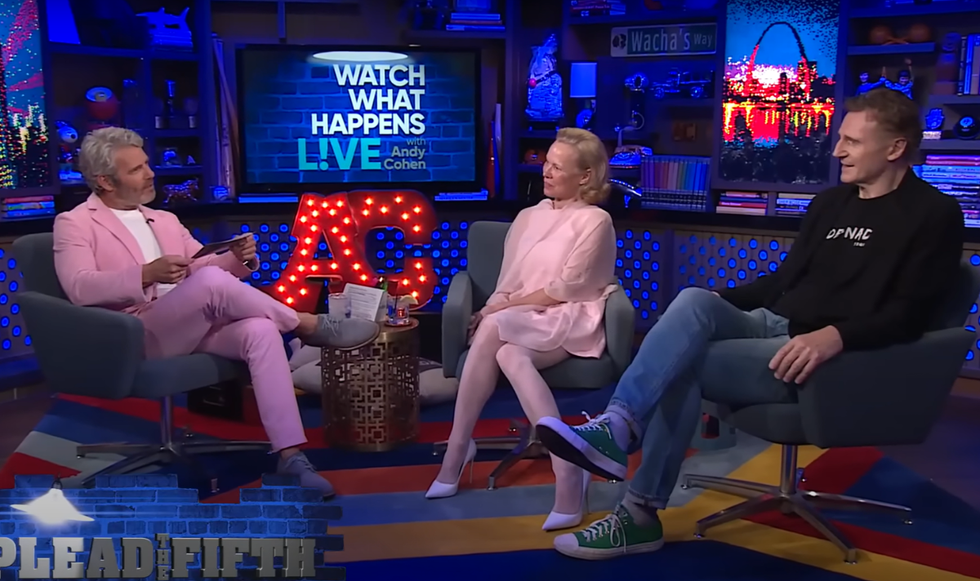 Andy Cohen, Pamela Anderson and Liam Neeson
