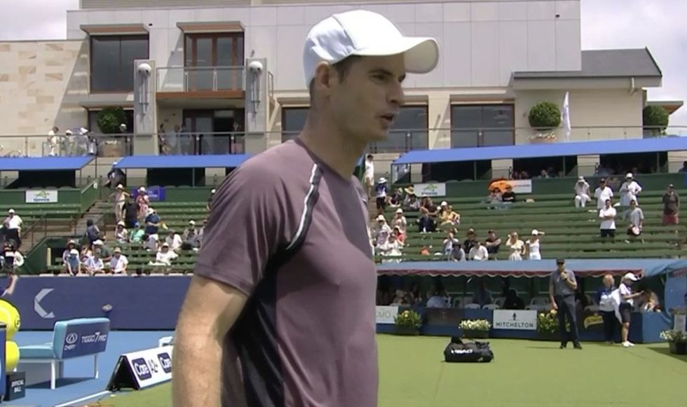 Andy Murray looked bemused after the question