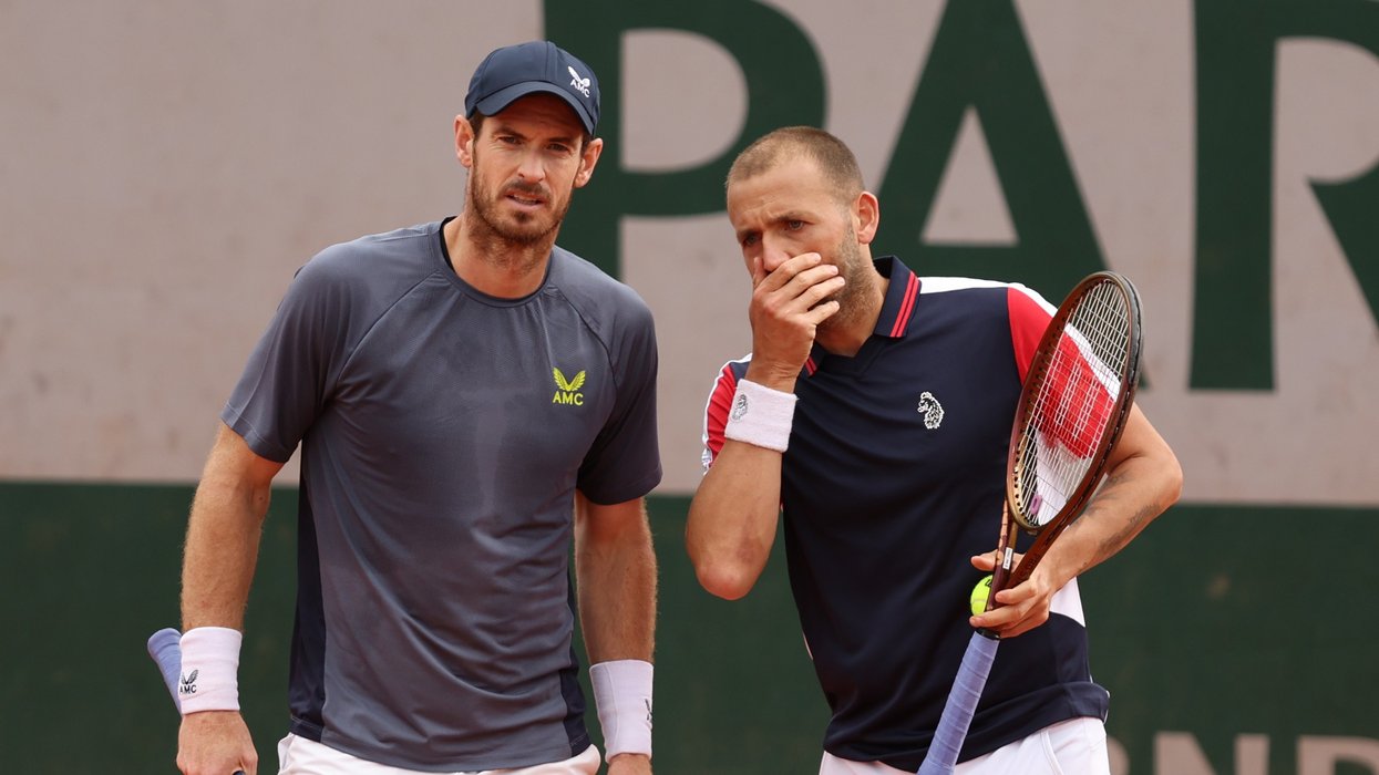 Andy Murray lost in the first round of the men's doubles with Dan Evans