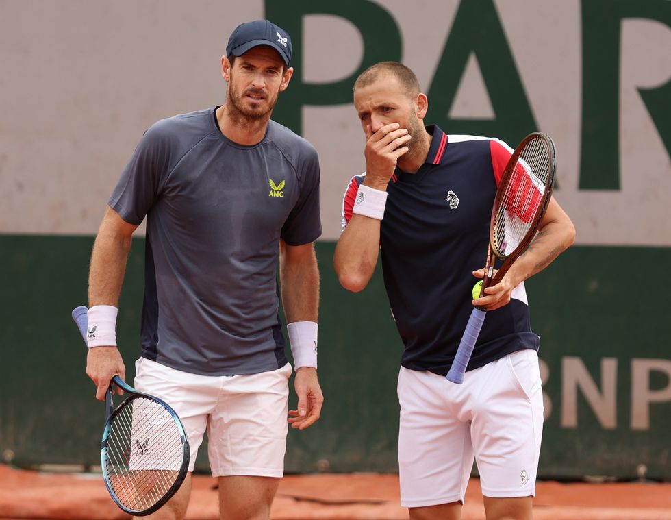 Andy Murray lost in the first round of the men's doubles with Dan Evans