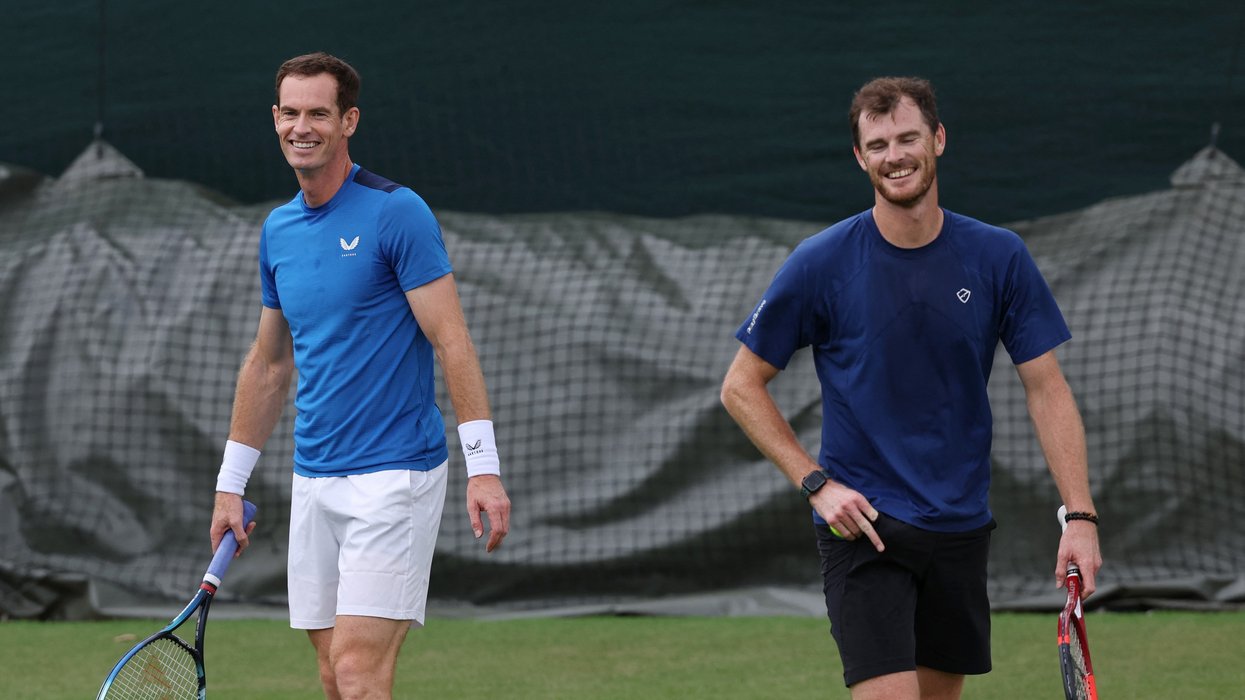 Andy Murray plays in the men's doubles with brother Jamie today