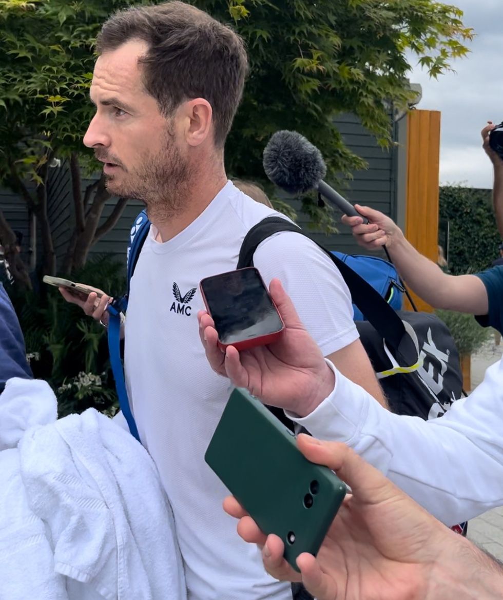 Andy Murray spoke to reporters after his practice session