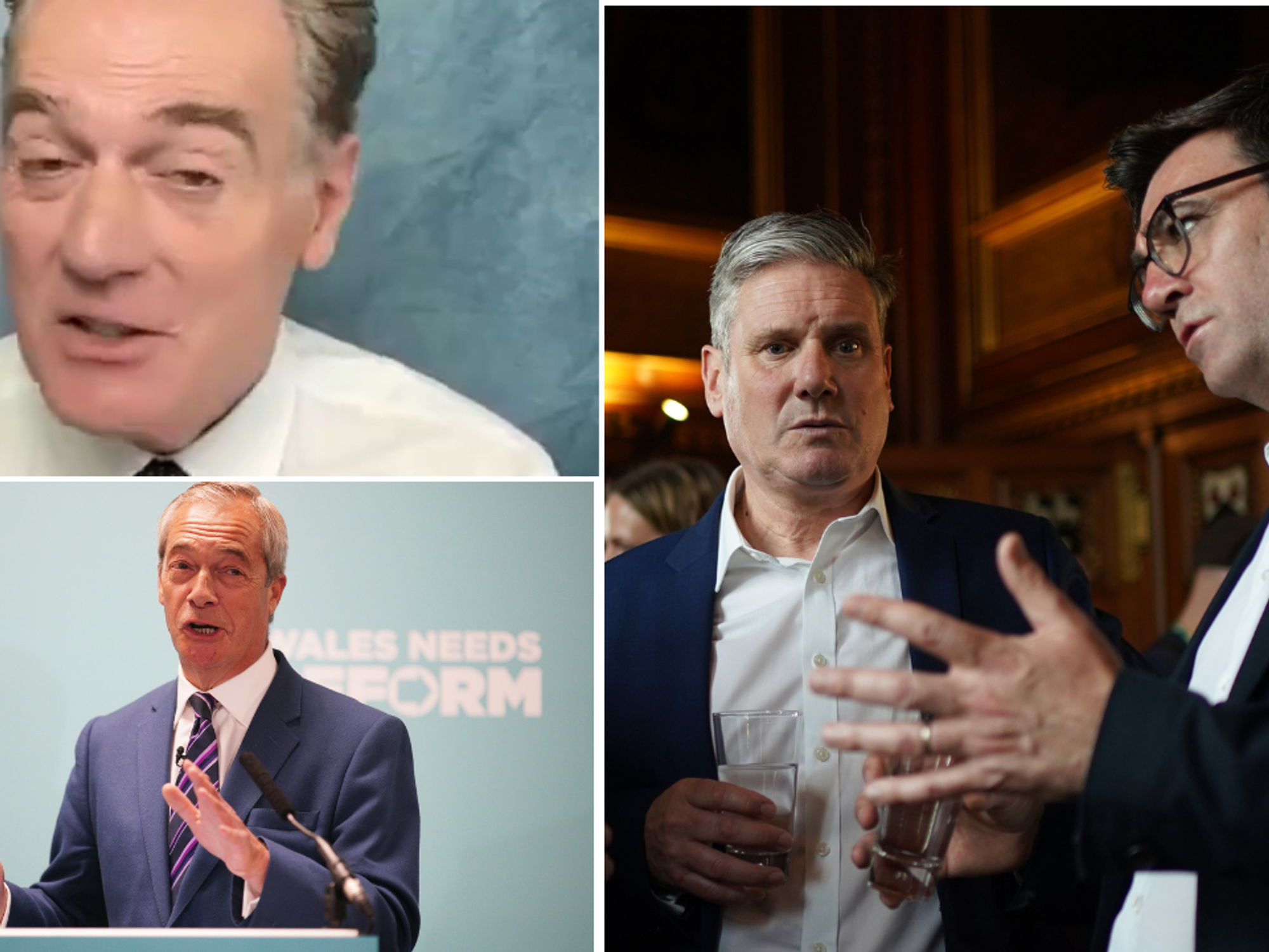 Andy Preston, Nigel Farage, Keir Starmer and Andy Burnham