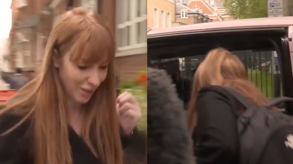 Angela Rayner escapes a GB News reporter