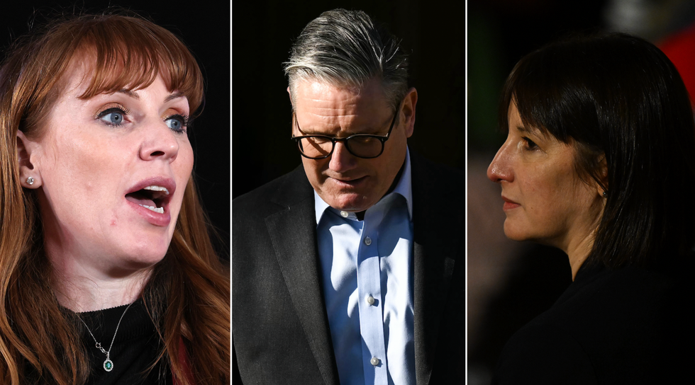 Angela Rayner (left), Keir Starmer (middle), Rachel Reeves (right)