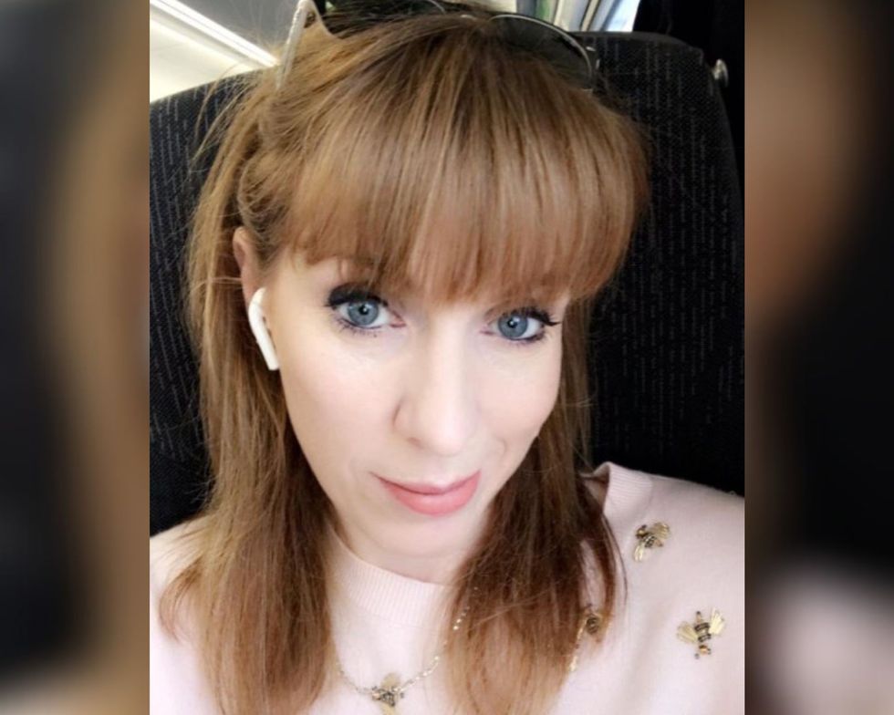Angela Rayner with AirPods