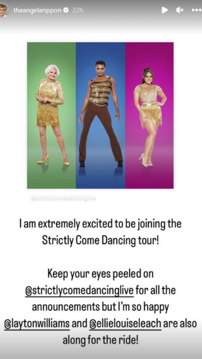 Angela Rippon is heading on the Strictly Live Tour