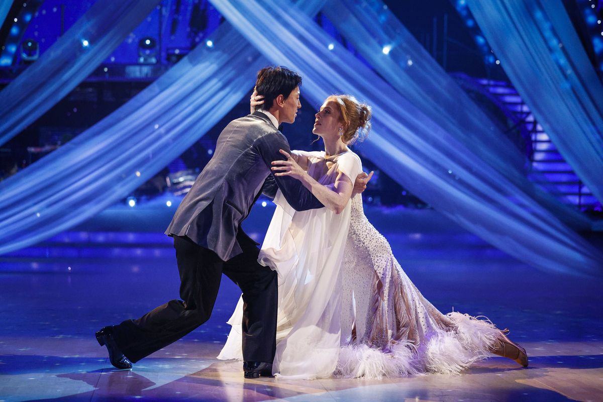 Angela Scanlon and Carlos Gu perform the Waltz