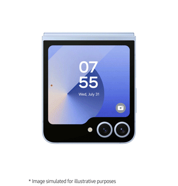 animated GIF of the Galaxy Z Flip 6 with incoming text messages on-screen