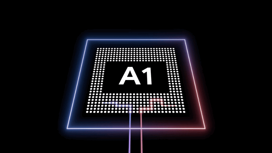 animated GIF of the Tensor A1 chip