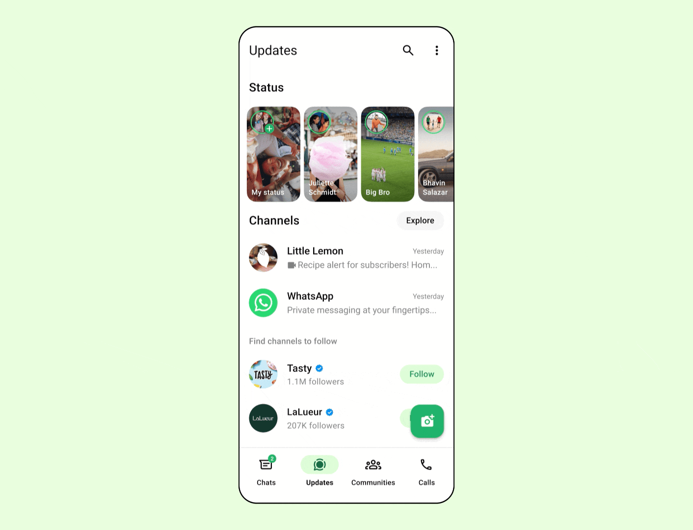 animated GIF showing how adverts will play in whatsapp