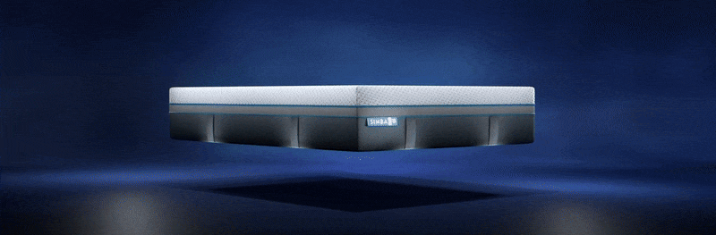 animated gif showing simba mattress opening up to reveal different layers of foam and springs
