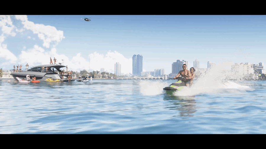 animated GIF showing some of the vehicles available for players to use in GTA 6