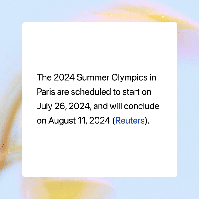 animated gif showing someone searching for the paris olympic games