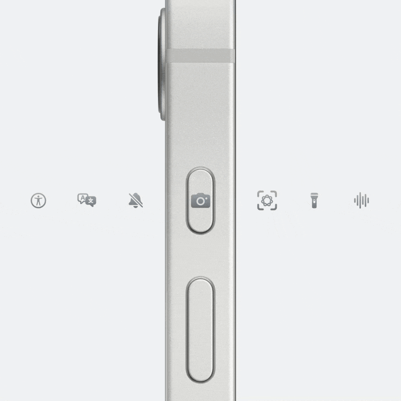 animated GIF showing the features on the Action Button