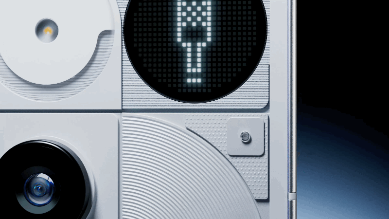 animated GIF showing the glyth matrix screen on the nothing phone 3