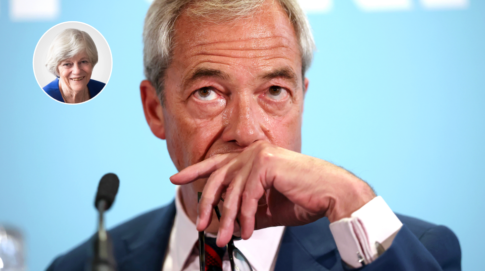 Ann Widdecomb (left), Nigel Farage (middle),