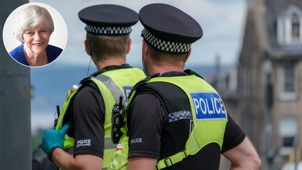 Ann Widdecombe and British police officers