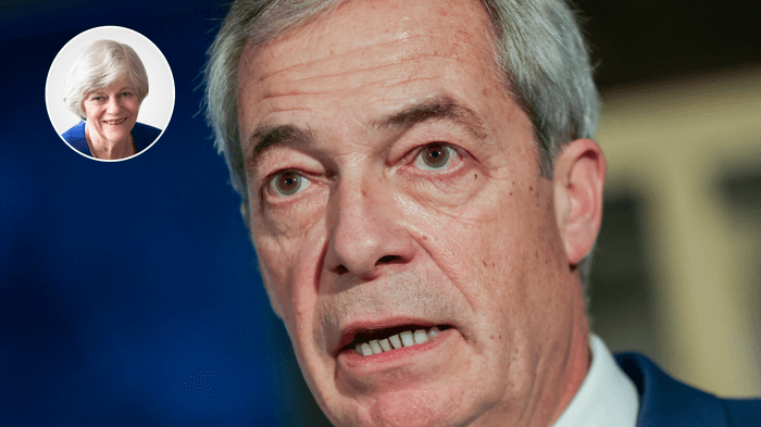 Ann Widdecombe (left), Nigel Farage (right)