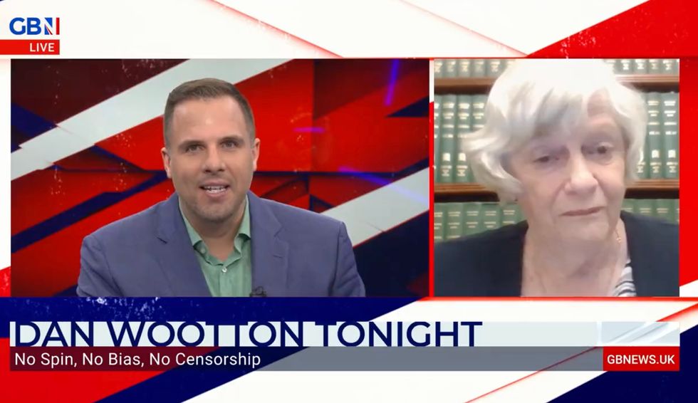 Ann Widdecombe speaking on Dan Wootton Tonight