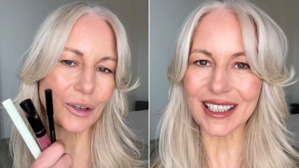 Annamaria holding lip products