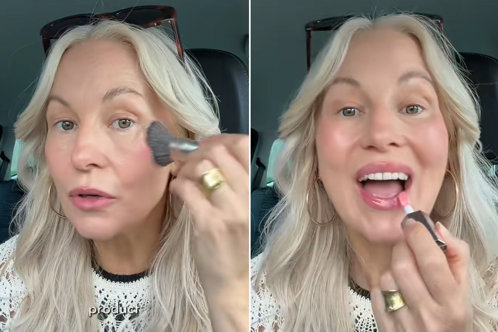 Annamaria showing her followers her makeup technique
