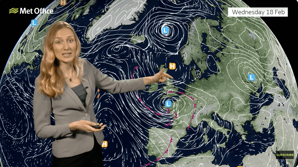 Annie Shuttleworth describes low pressure from the west bringing the risk of snow