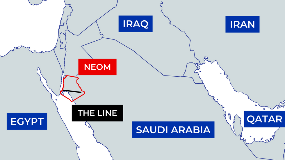 Annotated map of the Middle East