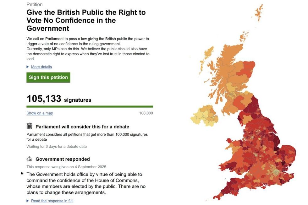 Another petition, which awaits confirmation of a potential Westminster Hall debate, received a response from the Government in September last year