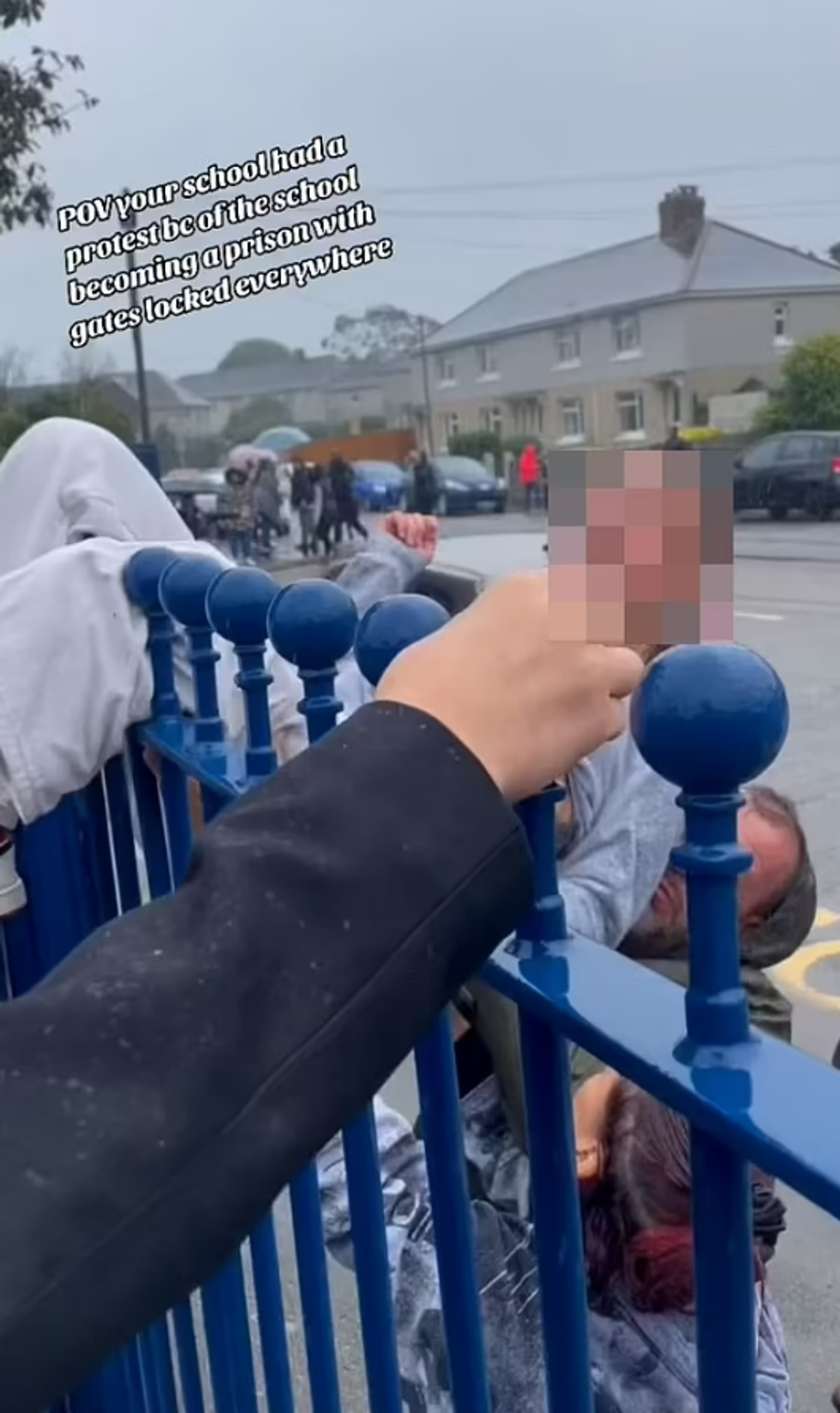 Another photo of pupils in the protest