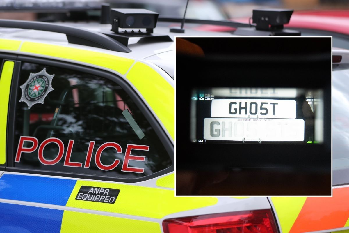 ANPR equipped police car and a ghost number plate