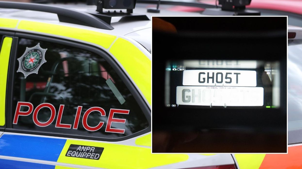 ANPR equipped police car and a ghost number plate