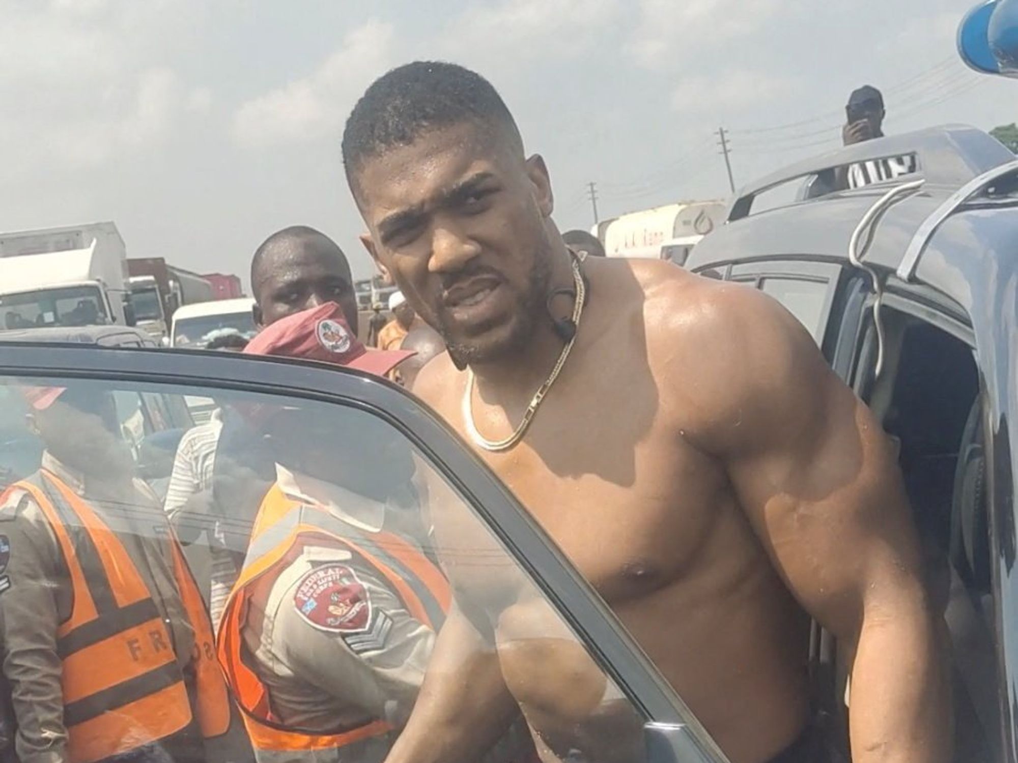 Anthony Joshua escaped with his life after a fatal car crash that claimed two lives