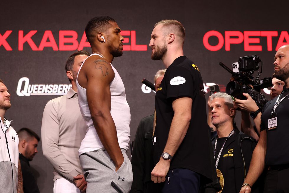 Anthony Joshua is in action against Otto Wallin