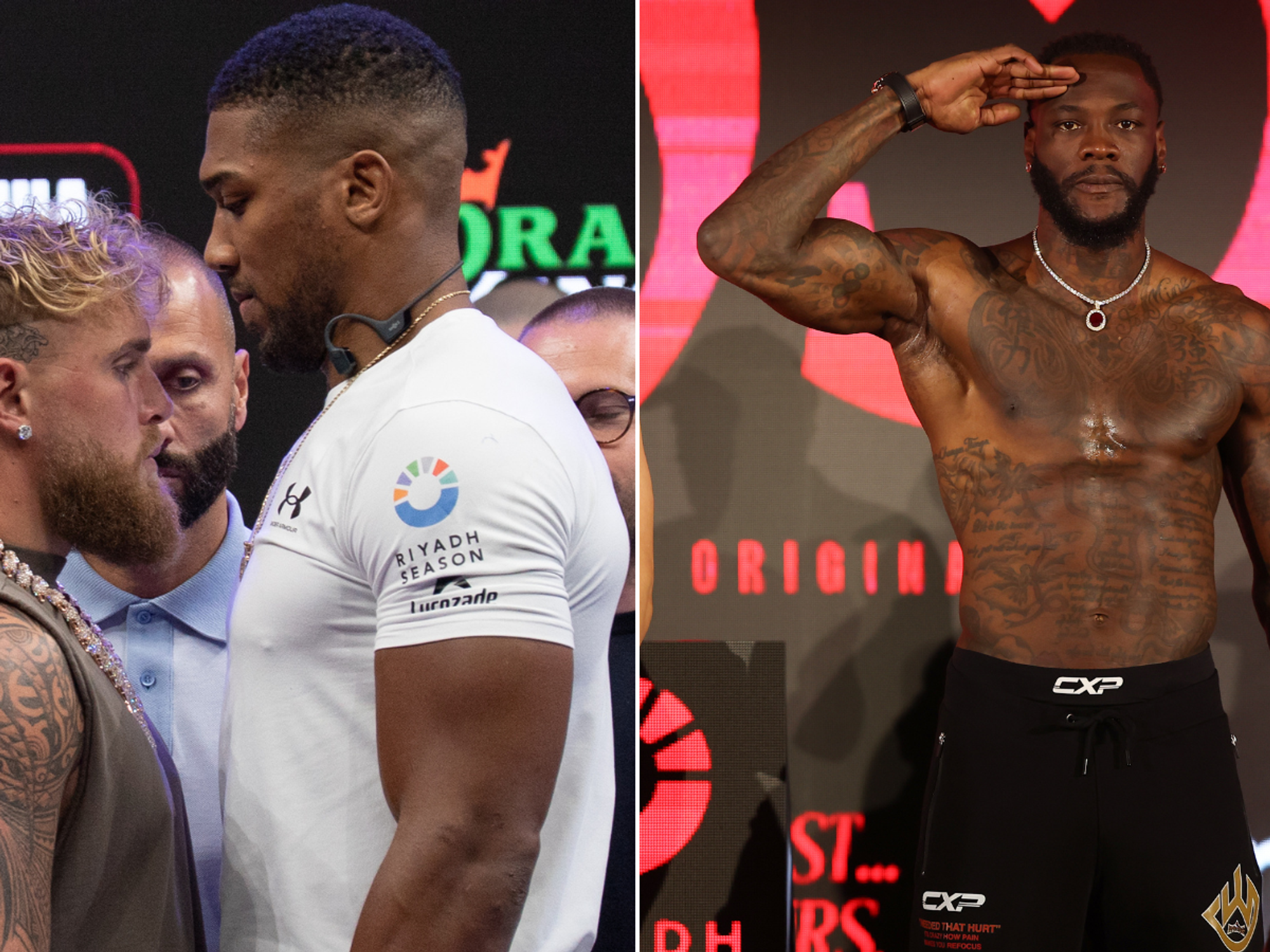 Anthony Joshua, Jake Paul and Deontay Wilder