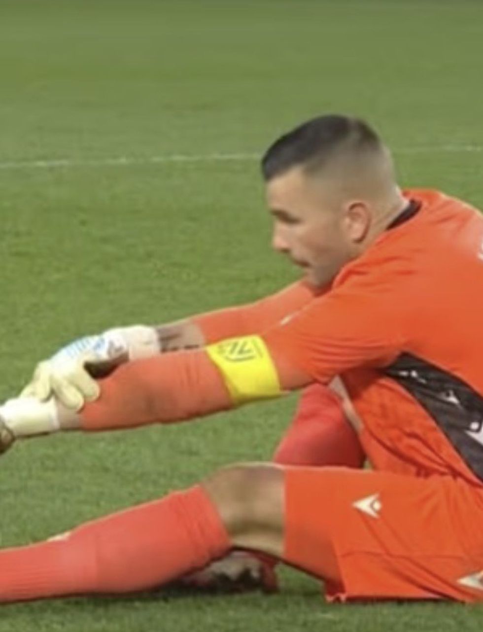Anthony Lopes was attended to by medical staff which forced a break in play