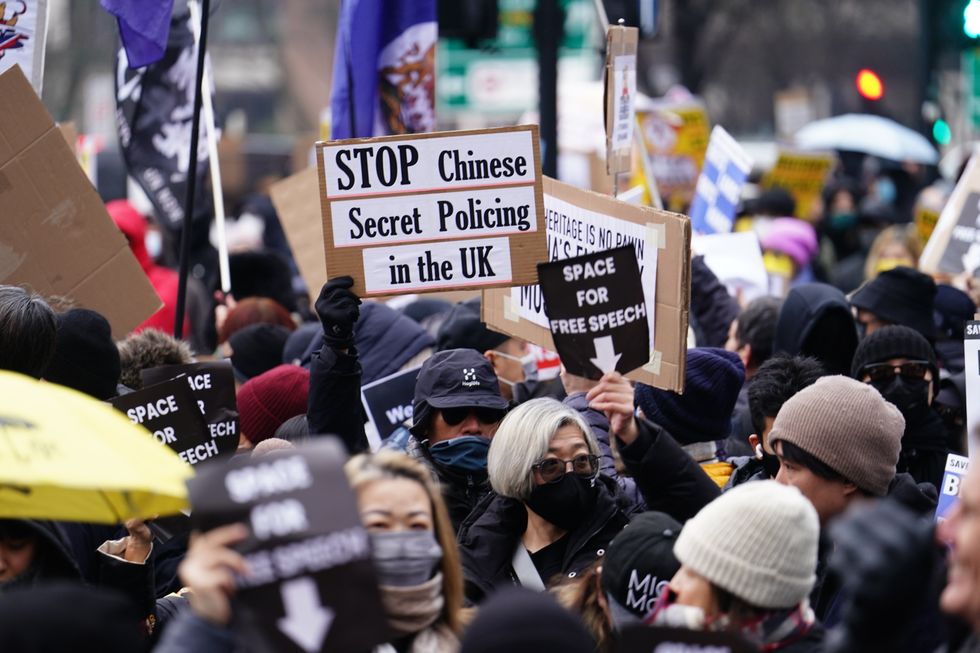Anti-Chinese super-embassy protest in London