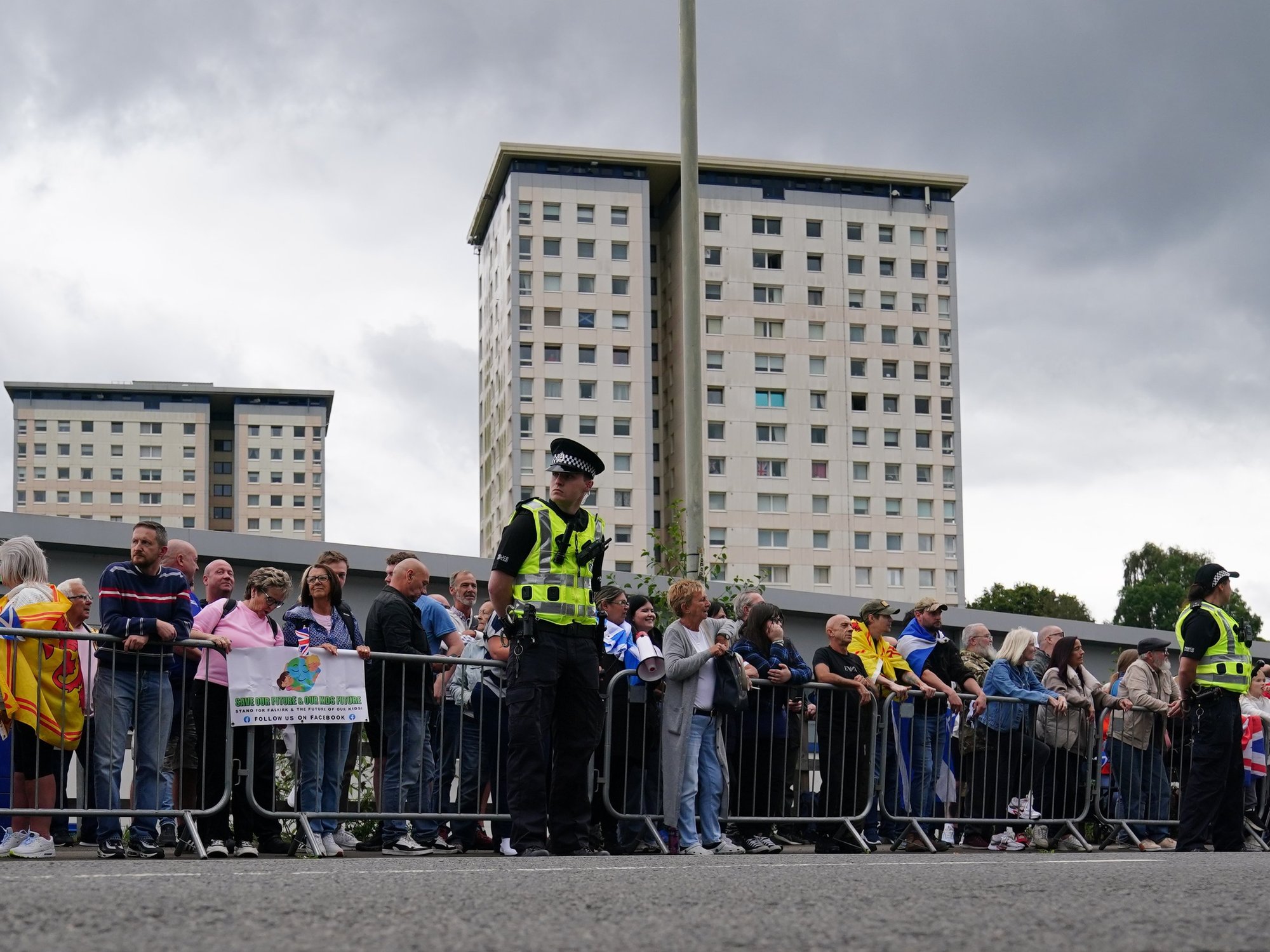Anti-migrant protest outside hotel in Falkirk